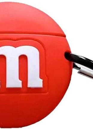 Чехол для наушников apple airpods alitek m&m's красный + карабин