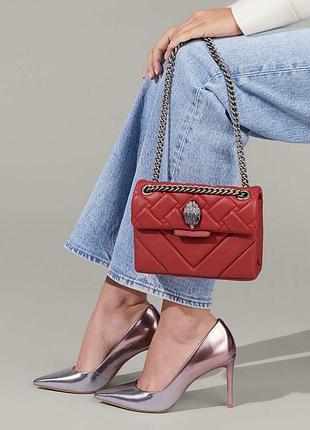 Красная коктейльная кожаная сумка kurt geiger kensington оригинал