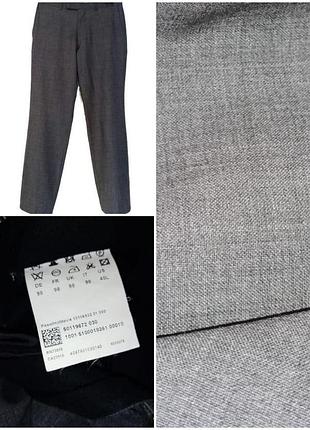 Классические мужские брюки hugo boss pasolini 100% шерсть (р.50/l на высокий рост серые