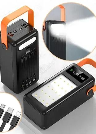 Power bank and ym-638 cx на сонячній батареї 100000 mah з usb і вбудованими кабелями