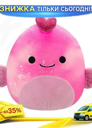 Ku м'яка іграшка squishmallows universal fit риба-вудильник 19 см для дітей від 3 років м'яка плюшева uni2l_k