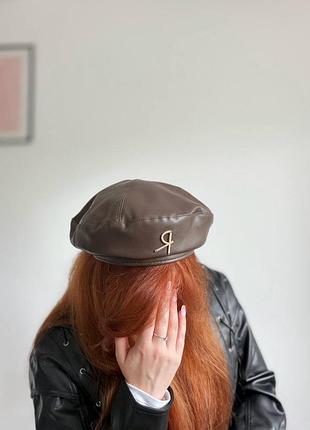 Берети з еко шкіри 🤎🖤 6