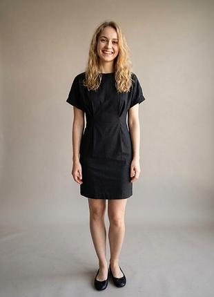 Лаконичное черное платье-мини zara basic z1975 denim 4