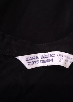 Лаконичное черное платье-мини zara basic z1975 denim 3