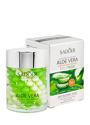 Крем под глаза увлажняющий sadoer aloe vera repair с гиалуроновой кислотой, 60 мл daily skin care