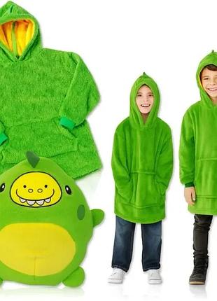 Детское одеяло-толстовка huggle hoodie «лесное приключение» (зеленый)