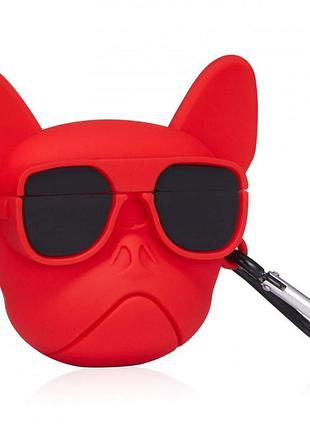 Чехол кейс для наушников apple airpods pro alitek французский бульдог red с карабином
