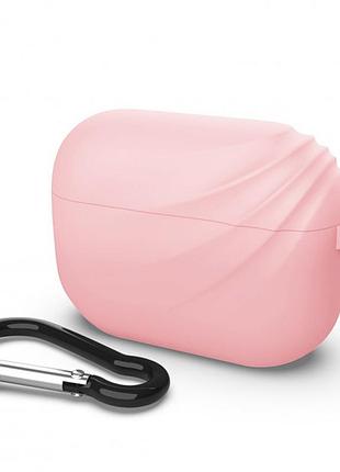 Чехол с карабином для наушников apple airpods pro alitek wave pink