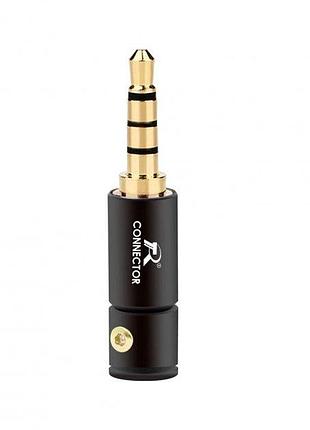 Металевий штекер під паяння прямий r connector freeend — 3.5 мм trrs (4 пін)