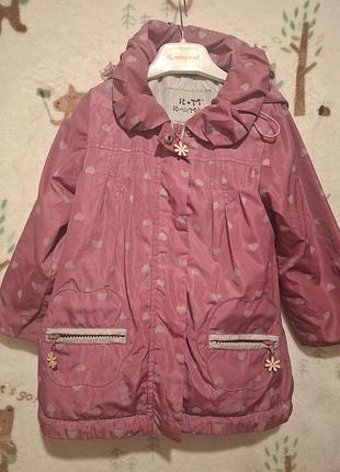 Куртка ветровка на флисе для девочки р.86-92