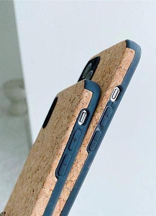 Чехол панель для apple iphone 13 pro alitek пробковое дерево brown/black 4