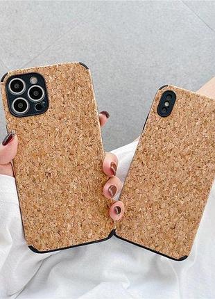 Чехол панель для apple iphone 13 pro alitek пробковое дерево brown/black 7