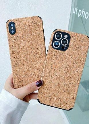 Чехол панель для apple iphone 13 pro alitek пробковое дерево brown/black 9