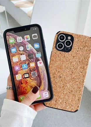 Чехол панель для apple iphone 13 pro alitek пробковое дерево brown/black 10