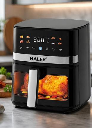 Аэрогриль haley hy-2538 8 л 1800 вт с сенсорным управлением и таймером, черный