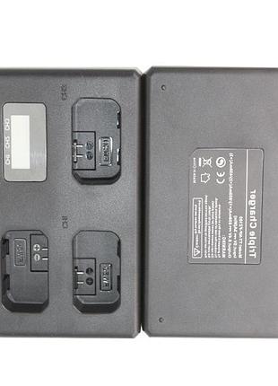Зарядний пристрій alitek lcd usb для трьох акумуляторів nikon en-el14, en-el14a