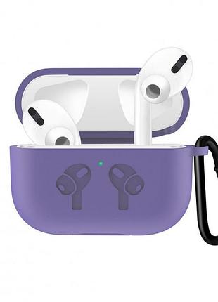 Чехол для наушников apple airpods pro alitek logo purple + карабин