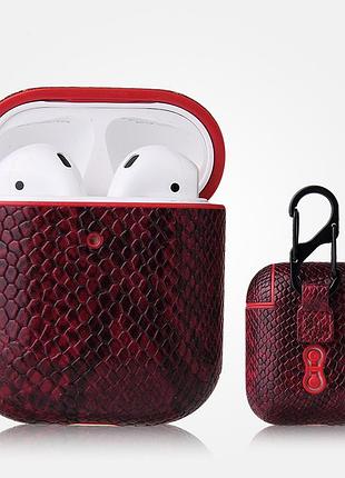 Чохол + карабін для навушників apple airpods 2/1 alitek snake red