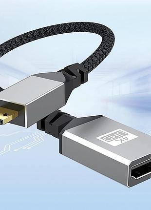 Кабель переходник 4к 60hz micro hdmi - hdmi (m/f), 20 см (прямой)