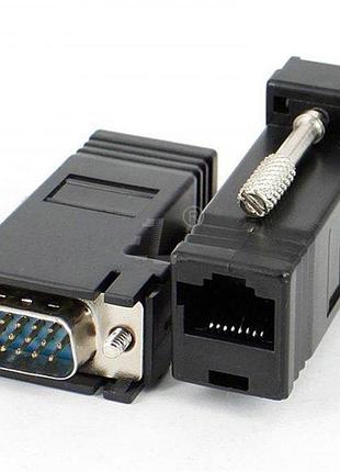 Переходник удлинитель мониторный alitek с vga на rj45/lan (папа-мама)