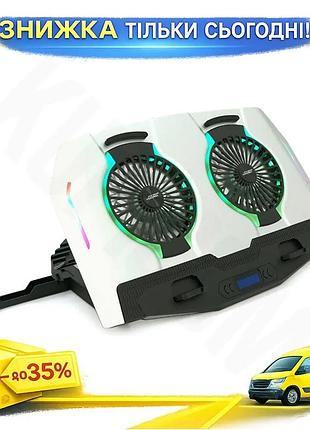 Ku подставка под ноутбук universal fit icecoorel с вентиляторами для охлаждения 2 порта usb lcd диспле uni2l_k