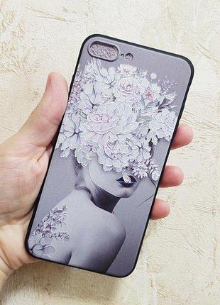 Чохол для apple iphone 7 plus / 8 plus alitek дівчина з квітами 3