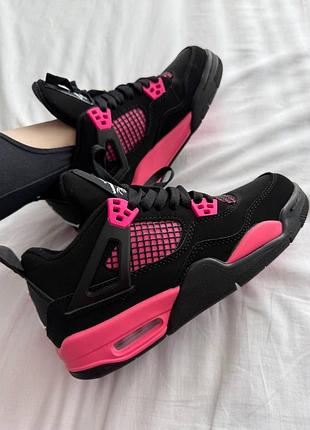 Женские кроссовки найк аир джордан nike air jordan 4 black pink черный розовый 36 38