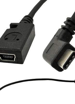 Кабель переходник угловой usb type-c 3.1 - mini usb (m/f), 30 см