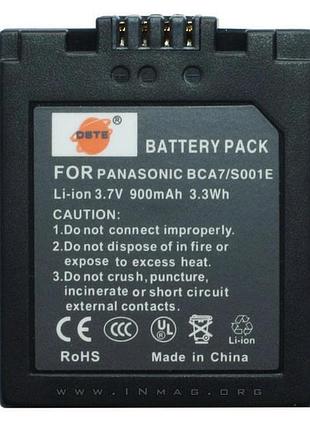 Аккумулятор для фотоаппарата panasonic cga-s001e, 900 mah.