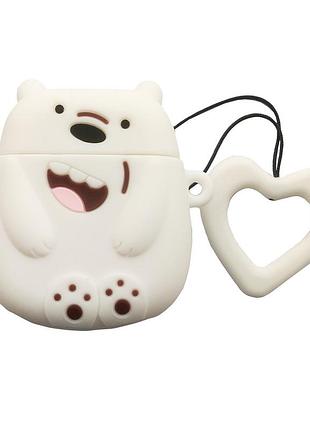 Чохол case для apple airpods alitek angree beer (white) + тримач на палець