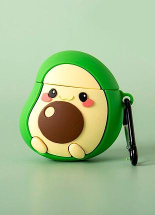 Чехол для наушников apple airpods 1/2 fruit авокадо + карабин