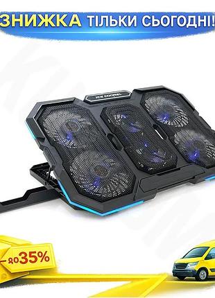 Ku подставка под ноутбук universal fit icecoorel с вентиляторами для охлаждения 6 уровней высоты rgb п uni2l_k