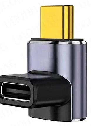 Перехідник otg 90° type-c (мама/тато) 40gbps, 100 w, usb 4.0, 8k, метал