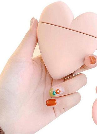 Чохол футляр для apple airpods alitek серце pink + тримач (88654)