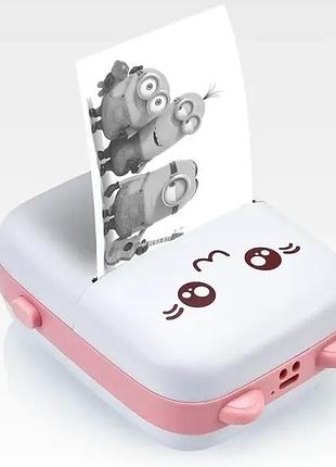Портативный мини принтер термопринтер mini printer pink 2