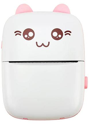 Портативный мини принтер термопринтер mini printer pink 3