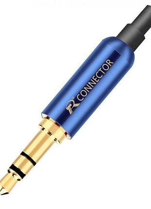 Конектор штекер під паяння freeend — 3.5 мм trs r connector blue/gold метал