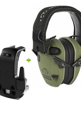 Наушники активные walkers razor slim original + гарнитура для подключения к рации walkie talkie rh-007