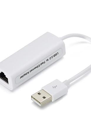 Переходник адаптер кабель usb male - rj45 lan ethernet female, white