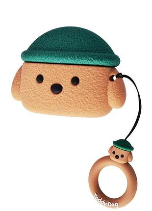 Чохол для навушників apple airpods pro alitek teddy dog (тедді) brown/green + тримач