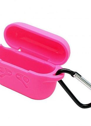 Чехол для наушников apple airpods pro alitek logo rose pink + карабин (2 в 1)