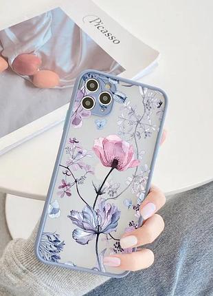 Чохол для apple iphone 13 alitek рожева квітка grey/blue