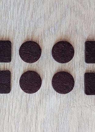 Наклейки підкладки від подряпин на ніжки меблів coffee квадрат + круг, 20 мм (mix 8 шт.)