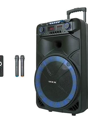 Акустична переносна колонка zxx-1011 800вт 15″ 45х72х36см usb/tws/tf/sd/rec/led/eq/fm/bt/2mic/дк