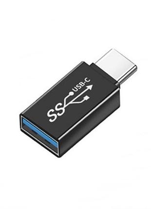 Переходник адаптер usb type-с 3.1 male - usb female 10gbps expert type-5 black, металл