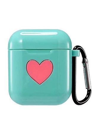 Чехол для наушников apple airpods alitek heart sky blue + карабин
