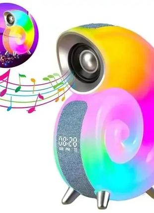 Бездротова мінірозумна смарт-колонка 4 в 1 з блютузом сonch music light, 256 режимів освітлення