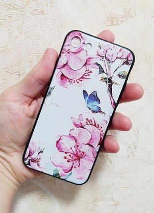 Чехол накладка для apple iphone 7, 8 и se 2020 alitek бабочка и цветы