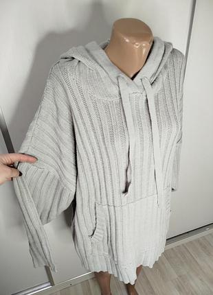 Серое худи вязаное nasty gal. m 2