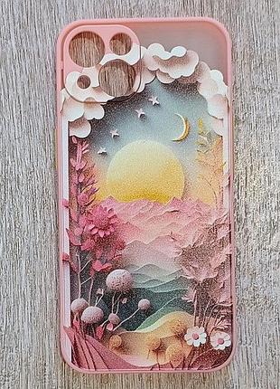 Чехол панель для apple iphone 13 alitek солнце, облака pink 2